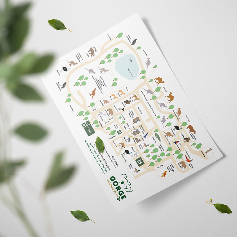 gorge wildlife park map design by wildlife plus marketing